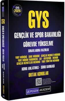 Pegem Akademi 2026 GYS Gençlik ve Spor Bakanlığı Sınavlarına Hazırlık Ortak Konular Konu Anlatımlı Soru Bankası