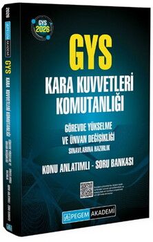 Pegem Akademi 2026 GYS Kara Kuvvetleri Komutanlığı Ünvan Değişikliği Konu Anlatımlı Soru Bankası
