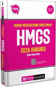 Pegem Akademi 2026 Hukuk Mesleklerine Giriş Sınavı HMGS Ceza Hukuku Konu Anlatımlı