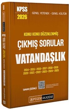 Pegem Akademi 2026 KPSS GYGK Vatandaşlık Konu Konu Düzenlenmiş Tamamı Çözümlü Çıkmış Sorular