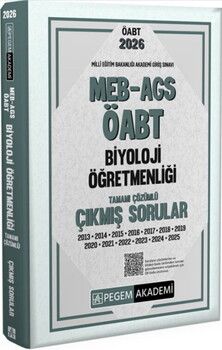 Pegem Akademi 2026 MEB AGS ÖABT Biyoloji Öğretmenliği Tamamı Çözümlü Çıkmış Sorular