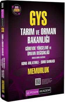 Pegem Akademi 2026 Tarım ve Orman Bakanlığı GYS Hazırlık Konu Anlatımlı Soru Bankası