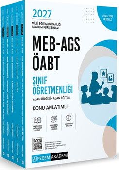 Pegem Akademi 2027 MEB AGS ÖABT Sınıf Öğretmenliği Alan Bilgisi Alan Eğitimi Konu Anlatımlı Set