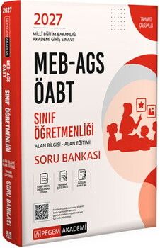 Pegem Akademi 2027 MEB AGS ÖABT Sınıf Öğretmenliği Alan Bilgisi - Alan Eğitimi Soru Bankası