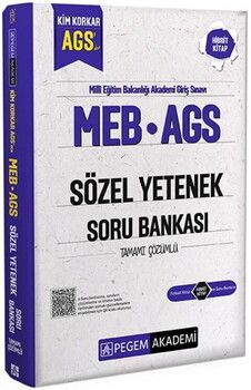 Pegem Akademi MEB AGS Kim Korkar Sözel Yetenek Soru Bankası Tamamı Çözümlü