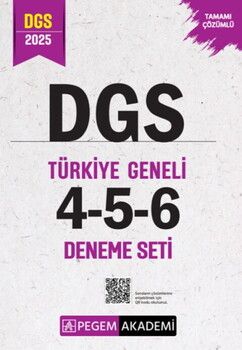 Pegem Yayıncılık 2025 DGS Tamamı Çözümlü Türkiye Geneli 4-5-6 Deneme Seti