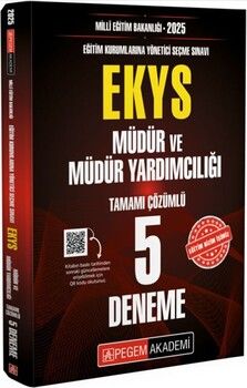 Pegem Yayınları 2025 MEB EKYS Müdür ve Müdür Yardımcılığı Tamamı Çözümlü 5 Deneme