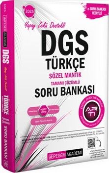 Pegem Yayınları 2025 DGS Türkçe Sözel Mantık Tamamı Çözümlü Soru Bankası