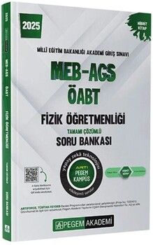 Pegem Yayınları 2025 MEB AGS ÖABT Fizik Öğretmenliği Tamamı Çözümlü Soru Bankası