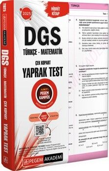 Pegem Yayınları 2025 DGS Çek Kopart Yaprak Test