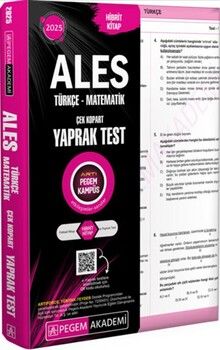 Pegem Yayınları 2025 ALES Çek Kopart Yaprak Test