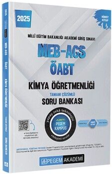 Pegem Yayınları 2025 MEB AGS ÖABT Kimya Öğretmenliği Tamamı Çözümlü Soru Bankası