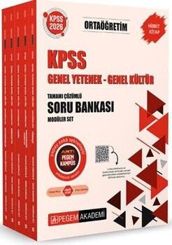 Pegem Yayınları 2026 KPSS Genel Yetenek Genel Kültür Ortaöğretim Tamamı Çözümlü Soru Bankası Modüler Set