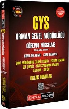 Pegem Yayınları 2025 GYS Orman Genel Müdürlüğü Görevde Yükselme Sınavlarına Hazırlık Konu Anlatımlı Soru Bankası