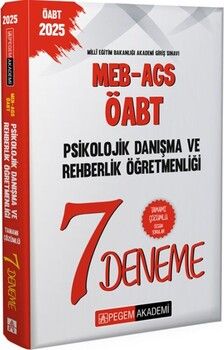 Pegem Yayınları 2025 MEB AGS ÖABT Psikolojik Danışma Ve Rehberlik Öğretmenliği Tamamı Çözümlü 7 Deneme
