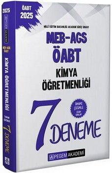 Pegem Yayınları 2025 MEB AGS ÖABT Kimya Öğretmenliği Tamamı Çözümlü 7 Deneme