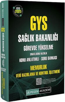 Pegem Yayınları 2025 GYS Sağlık Bakanlığı Memurluk Veri Hazırlama ve Kontrol İşletmeni Konu Anlatımlı Soru Bankası