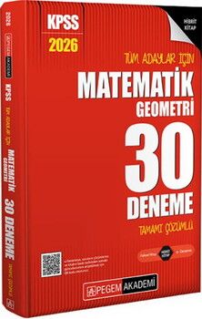 Pegem Yayınları 2026 KPSS Tüm Adaylar İçin Matematik Geometri 30 Deneme Tamamı Çözümlü