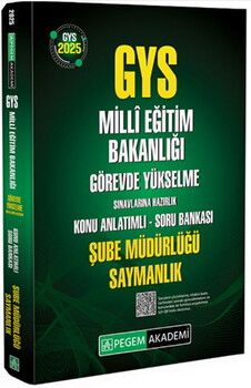 Pegem Yayınları 2025 GYS Şube Müdürlüğü Saymanlık Konu Anlatımlı Soru Bankası