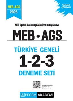 Pegem Yayınları 2025 MEB AGS Tamamı Çözümlü Türkiye Geneli 3 lü Deneme Seti