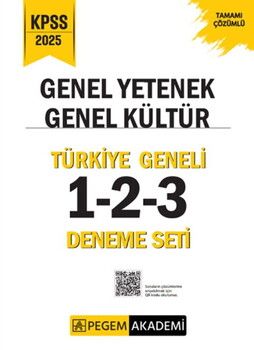 Pegem Yayınları 2025 KPSS Genel Yetenek Genel Kültür Tamamı Çözümlü Türkiye Geneli 3 lü Deneme Seti