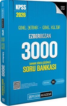 Pegem Yayınları 2026 KPSS Genel Yetenek Genel Kültür Ezberbozan 3000 Tamamı Video Çözümlü Soru Bankası