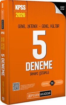 Pegem Yayınları 2026 KPSS Genel Yetenek Genel Kültür Tamamı Çözümlü 5 Deneme