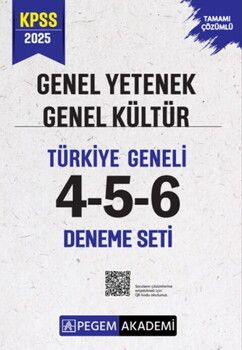 Pegem Yayınları 2025 KPSS Genel Yetenek Genel Kültür Tamamı Çözümlü Türkiye Geneli 4-5-6 Deneme Seti
