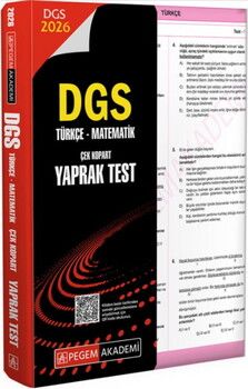 Pegem Yayınları 2026 DGS Türkçe Matematik Çek Kopart Yaprak Test