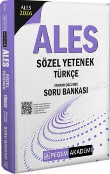 Pegem Yayınları 2026 ALES Sözel Yetenek Türkçe Tamamı Çözümlü Soru Bankası