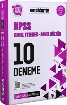 Pegem Yayınları 2026 KPSS Genel Yetenek Genel Kültür Ortaöğretim Tamamı Çözümlü 10 Deneme