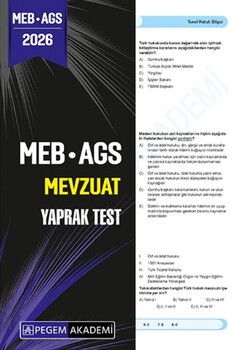 Pegem Yayınları 2026 MEB AGS Mevzuat Yaprak Test