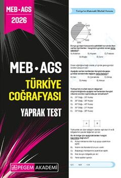 Pegem Yayınları 2026 MEB AGS Türkiye Coğrafyası Yaprak Test