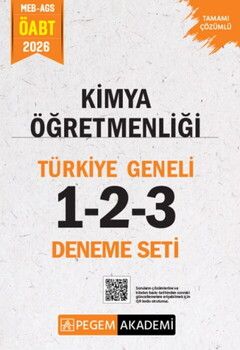 Pegem Yayınları 2026 MEB AGS ÖABT Kimya Öğretmenliği Tamamı Çözümlü Türkiye Geneli 1-2-3 Deneme Seti