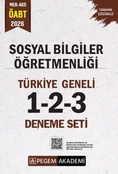 Pegem Yayınları 2026 MEB AGS ÖABT Sosyal Bilgiler Öğretmenliği Tamamı Çözümlü Türkiye Geneli 1-2-3 Deneme Seti