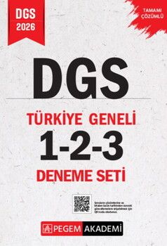 Pegem Yayınları 2026 DGS Tamamı Çözümlü Türkiye Geneli 1-2-3 Deneme Seti