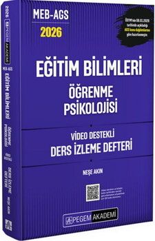 Pegem Yayınları 2026 MEB AGS Eğitim Bilimleri Öğrenme Psikolojisi Video Destekli Ders İzleme Defteri