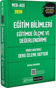 Pegem Yayınları 2026 MEB AGS Eğitim Bilimleri Eğitimde Ölçme ve Değerlendirme Video Destekli Ders İzleme Defteri