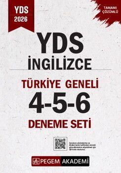 Pegem Yayınları 2026 YDS İngilizce Tamamı Çözümlü Türkiye Geneli 4-5-6 Deneme Seti