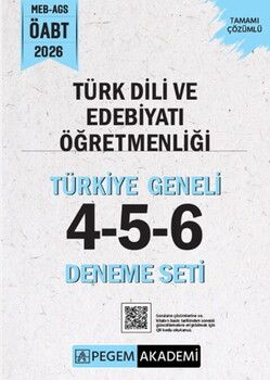 Pegem Yayınları 2026 MEB AGS ÖABT Türk Dili ve Edebiyatı Öğretmenliği Tamamı Çözümlü Türkiye Geneli 4-5-6 Deneme Seti
