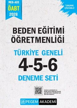 Pegem Yayınları 2026 MEB AGS ÖABT Beden Eğitimi Öğretmenliği Tamamı Çözümlü Türkiye Geneli 4-5-6 Deneme Seti