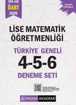 Pegem Yayınları 2026 MEB AGS ÖABT Lise Matematik Öğretmenliği Tamamı Çözümlü Türkiye Geneli 4-5-6 Deneme Seti