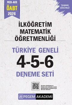 Pegem Yayınları 2026 MEB AGS ÖABT İlköğretim Matematik Öğretmenliği Tamamı Çözümlü Türkiye Geneli 4-5-6 Deneme Seti