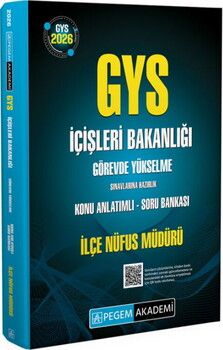 Pegem Yayınları 2026 GYS İçişleri Bakanlığı Sınavlarına Hazırlık İlçe Nüfus Müdürü Konu Anlatımlı Soru Bankası