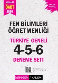 Pegem Yayınları 2026 MEB AGS ÖABT Fen Bilimleri Öğretmenliği Tamamı Çözümlü Türkiye Geneli 4-5-6 Deneme Seti
