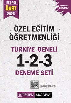  Pegem Yayınları 2026 MEB AGS ÖABT Özel Eğitim Öğretmenliği Tamamı Çözümlü Türkiye Geneli 1-2-3 Deneme Seti