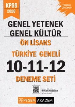 Pegem Yayınları 2026 KPSS Genel Yetenek Genel Kültür Ön Lisans Tamamı Çözümlü Türkiye Geneli 10-11-12 Deneme Seti