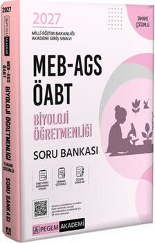 Pegem Yayınları 2027 MEB AGS ÖABT Biyoloji Öğretmenliği Tamamı Çözümlü Soru Bankası