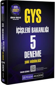 Pegem Yayınları 2027 GYS İçişleri Bakanlığı Şube Müdürlüğü 5 Deneme