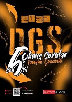 Pegem Yayınları 2023 Dgs Tamamı Çözümlü Çıkmış Sorular Son 5 Yıl